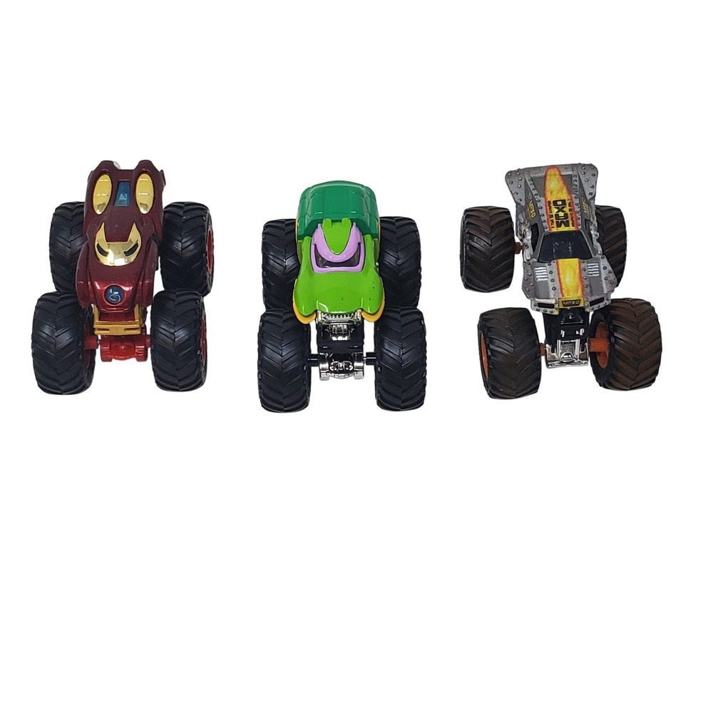 Hot Wheels Monster Jam Truck Lot of 3 Iron Man TMNT Donatello Max-D 1:64 Diecast